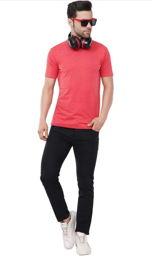 Men's Cotton Crew Neck T-Shirt | Regular Fit Plain Solid Half Sleeve | Comfortable Casual T-Shirt for Men Cotton Tee