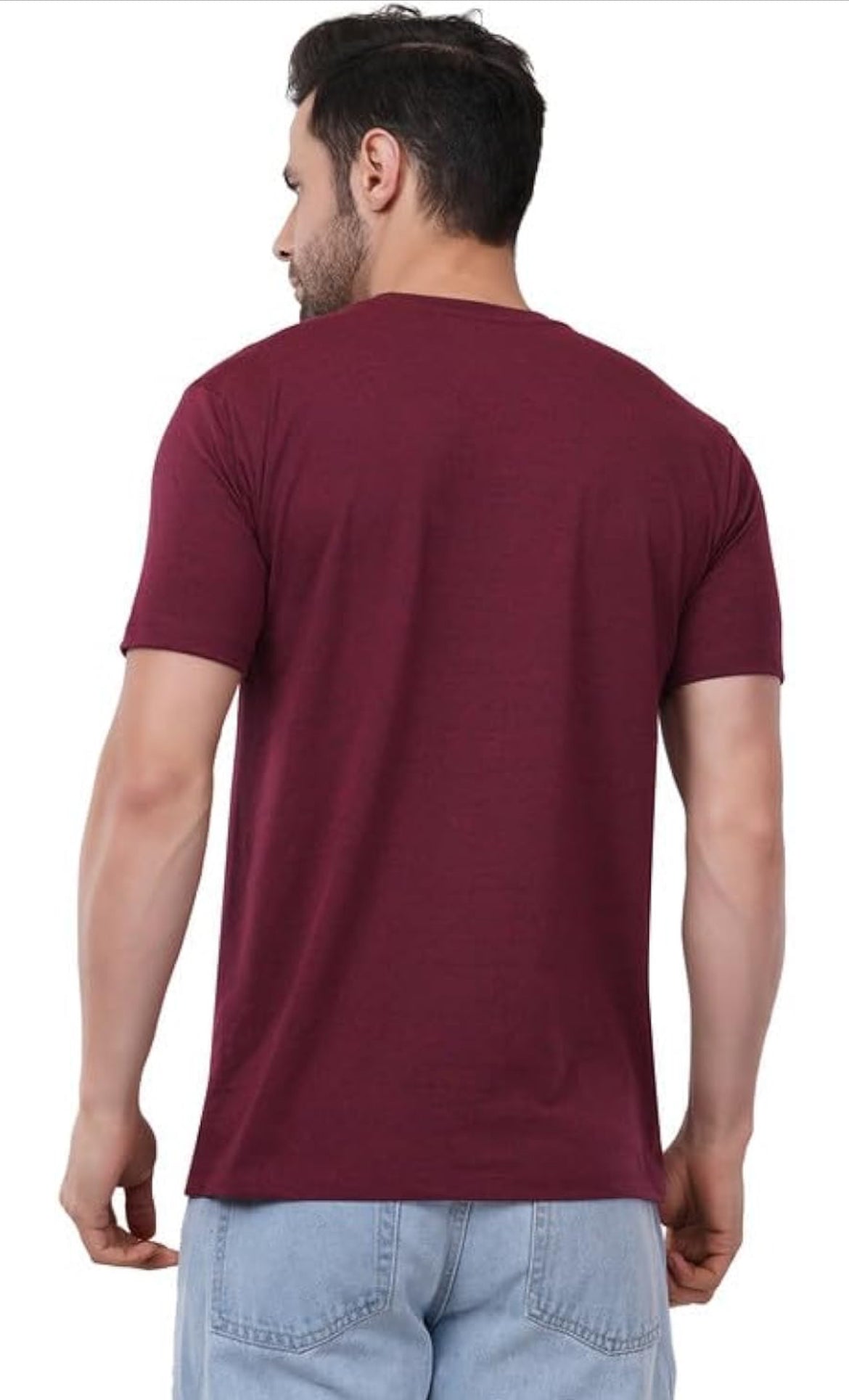 Men's Cotton Crew Neck T-Shirt | Regular Fit Plain Solid Half Sleeve | Comfortable Casual T-Shirt for Men Cotton Tee