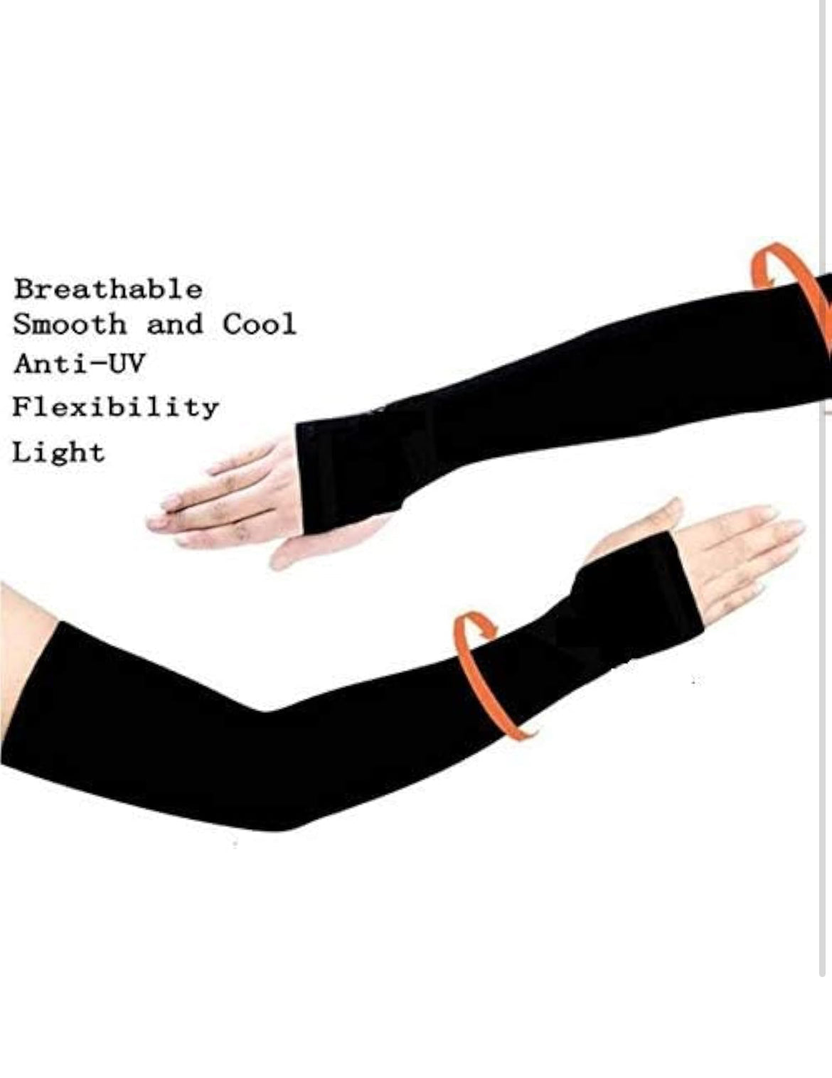 THUMB CUT FINGER Cool UV Protection Hand Cover Arm Thumb cut Sleeves for Men and Women Sports/Bike Riding/Cricket/Football/Baseball/Cycling/Driving/Compression (BLACK)
