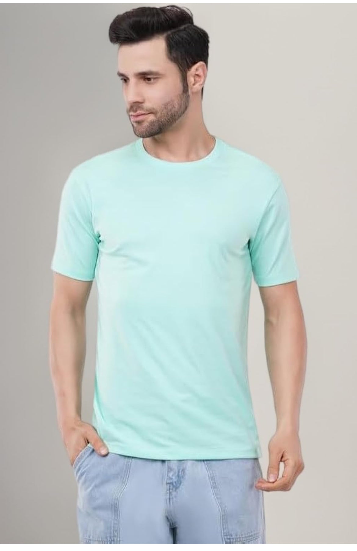 Men's Cotton Crew Neck T-Shirt | Regular Fit Plain Solid Half Sleeve | Comfortable Casual T-Shirt for Men Cotton Tee