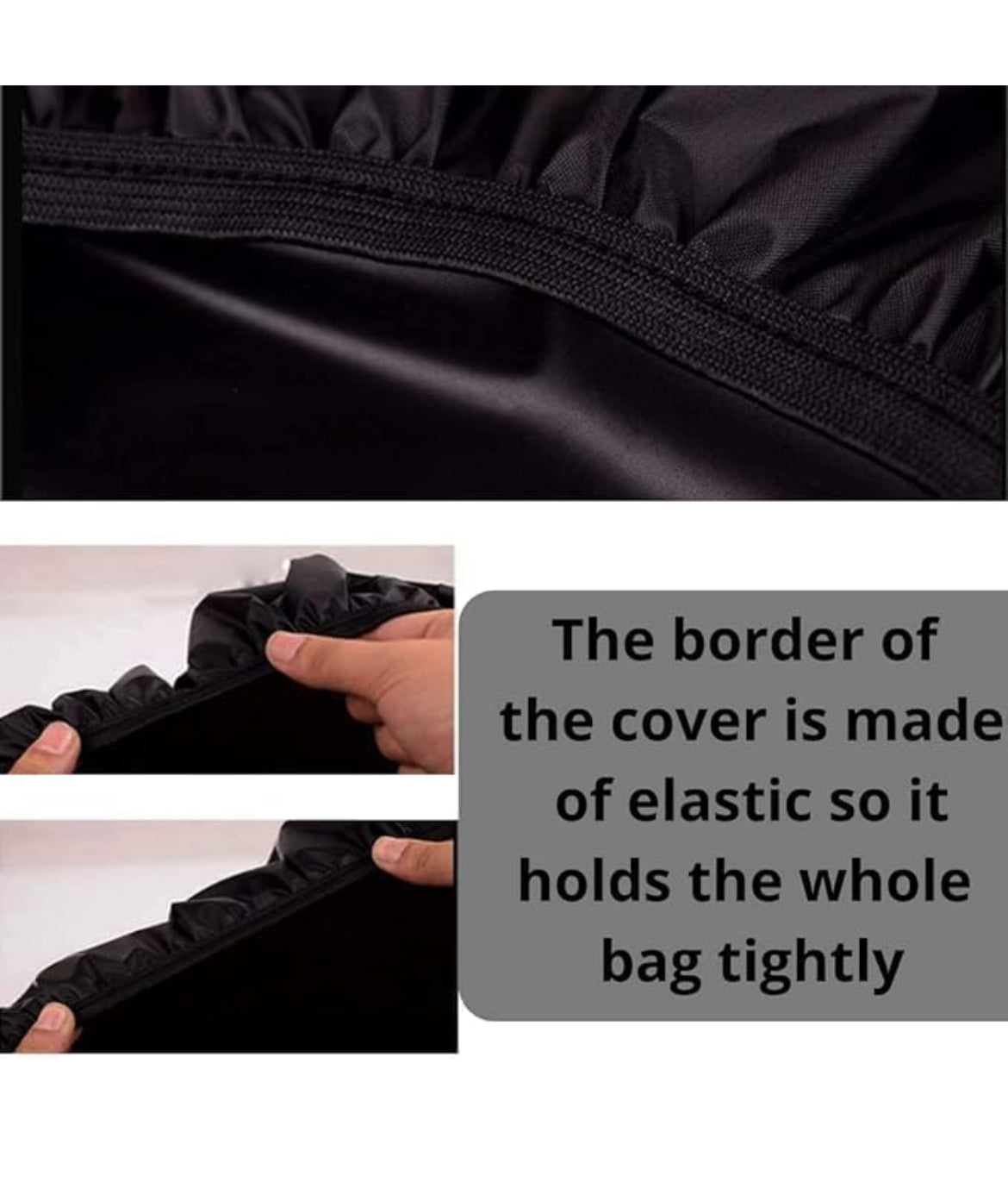 Allure Fashion Premium Waterproof Bag Cover 40L to 50L Rain for Backpack Bags Rubberized 100% Heavy Nylon Material, Rainproof, Dustproof, Protector Raincover, Specially Trekking, Adjustable School (Color : Black)