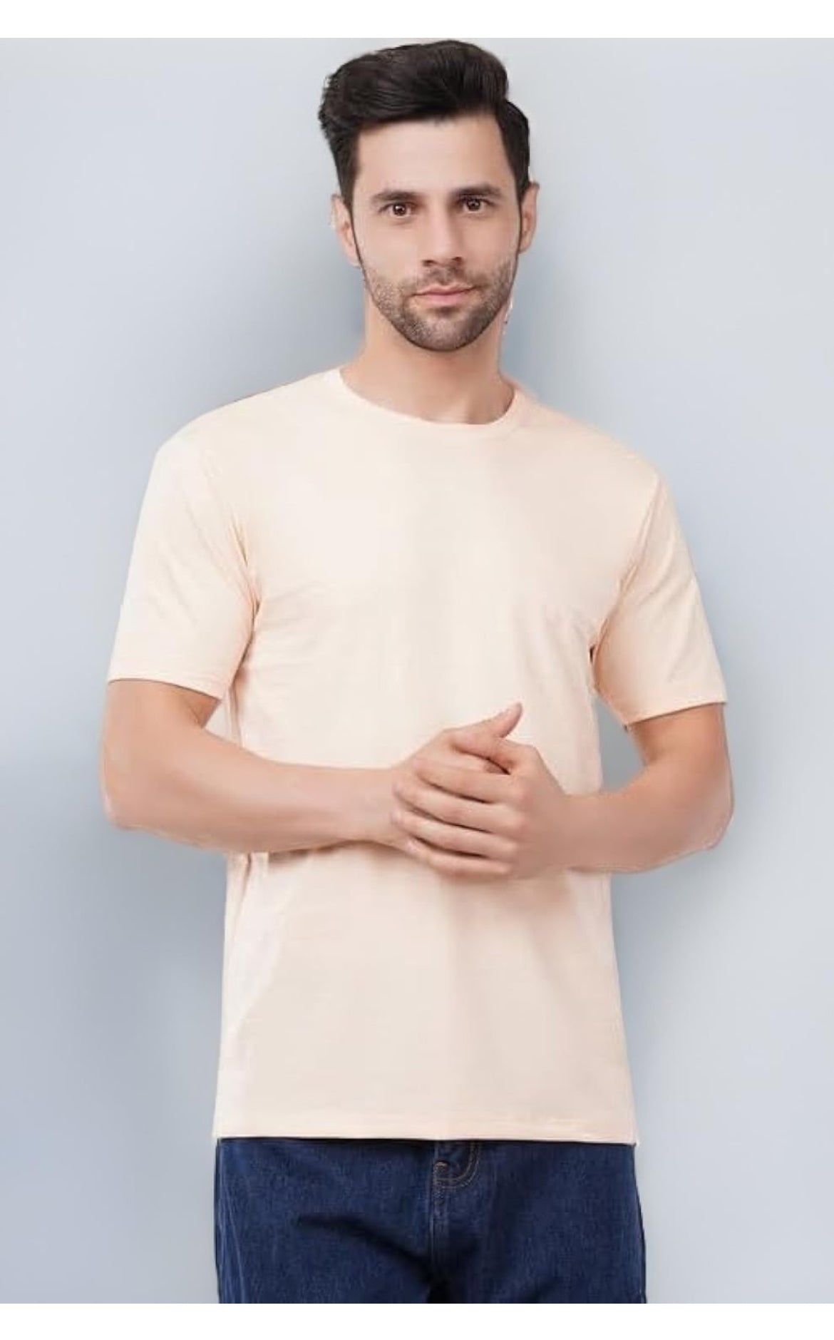 (Mens Cotton Crew Neck T-Shirt | Regular Fit Plain Solid Half Sleeve | Comfortable Casual T-Shirt for Men Cotton Tee