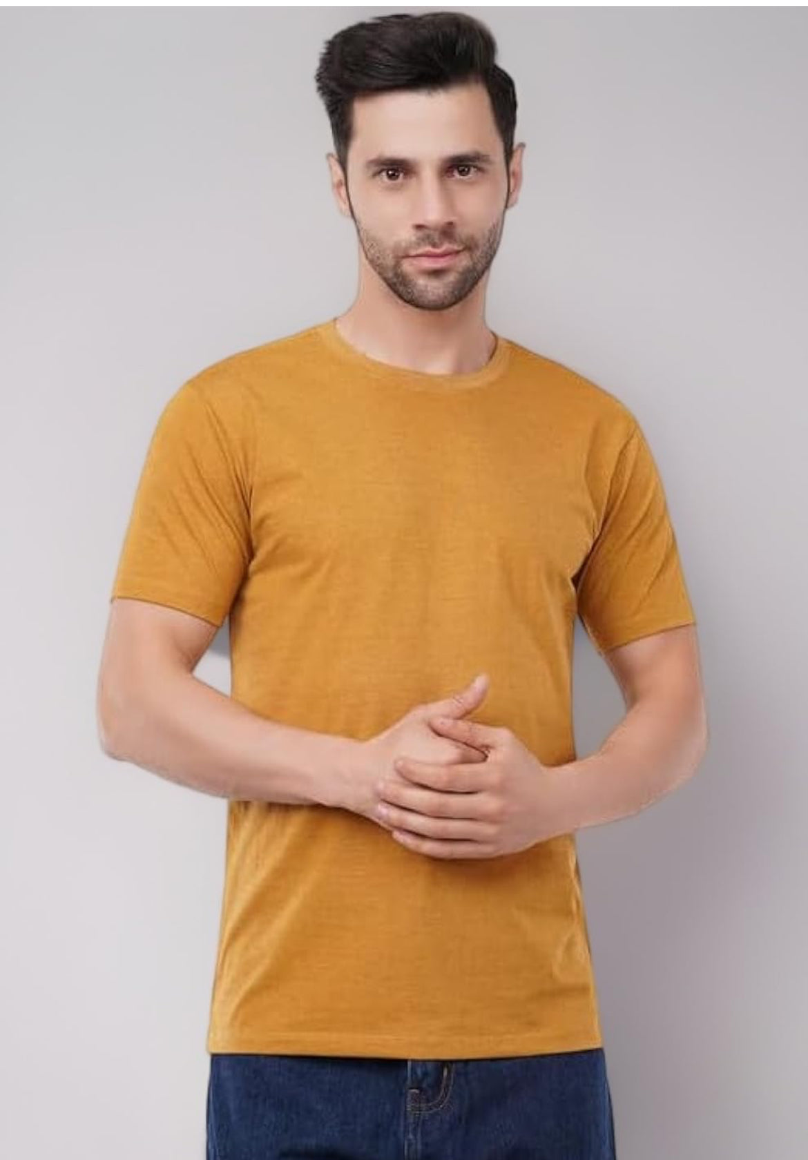 Men's Cotton Crew Neck T-Shirt | Regular Fit Plain Solid Half Sleeve | Comfortable Casual T-Shirt for Men Cotton Tee