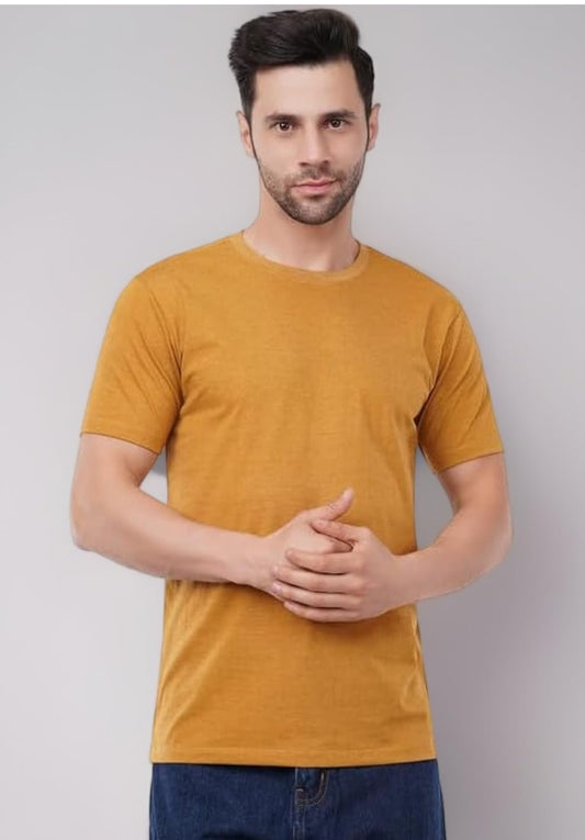 Men's Cotton Crew Neck T-Shirt | Regular Fit Plain Solid Half Sleeve | Comfortable Casual T-Shirt for Men Cotton Tee