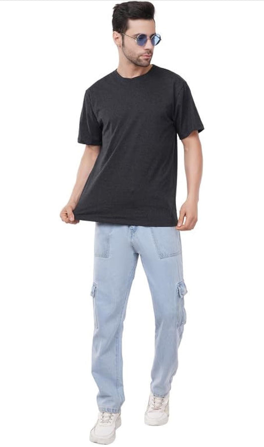 (Mens Cotton Crew Neck T-Shirt | Regular Fit Plain Solid Half Sleeve | Comfortable Casual T-Shirt for Men Cotton Tee
