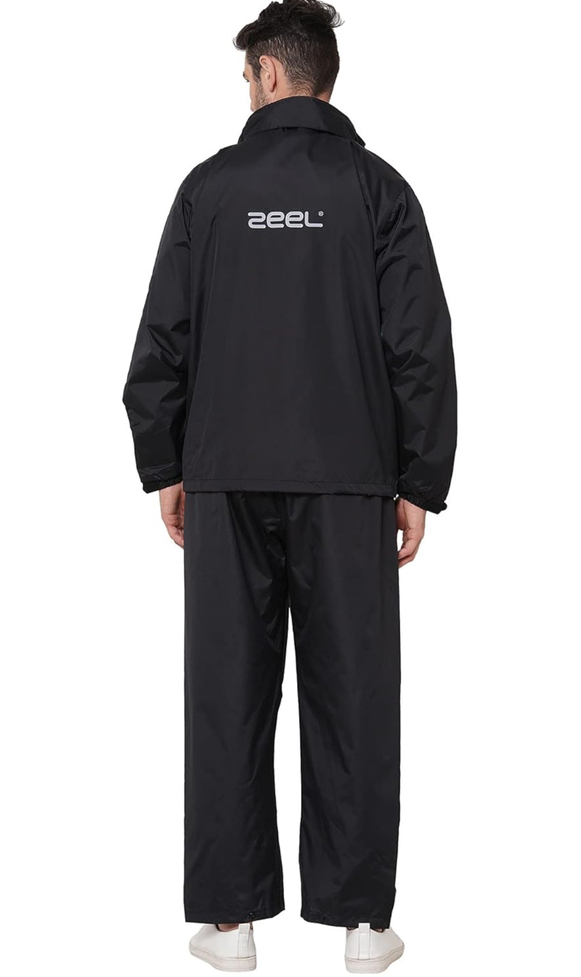 ZEEL Rain Coat for Men Waterproof for Bike Riders with Adjustable Hood along with inner pockets,Waterproof Raincoat with Polyester Jacket,Pants and Waterproof Drawstring JS 508
