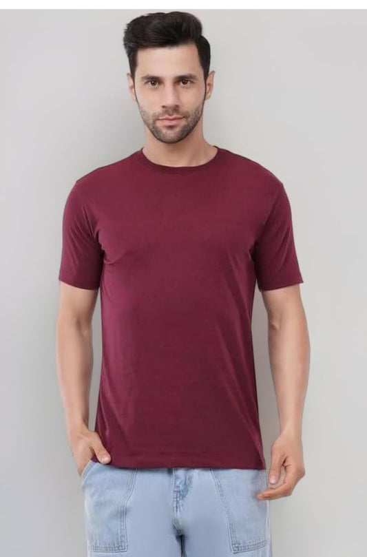 Men's Cotton Crew Neck T-Shirt | Regular Fit Plain Solid Half Sleeve | Comfortable Casual T-Shirt for Men Cotton Tee