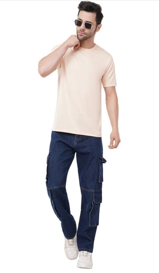 (Mens Cotton Crew Neck T-Shirt | Regular Fit Plain Solid Half Sleeve | Comfortable Casual T-Shirt for Men Cotton Tee