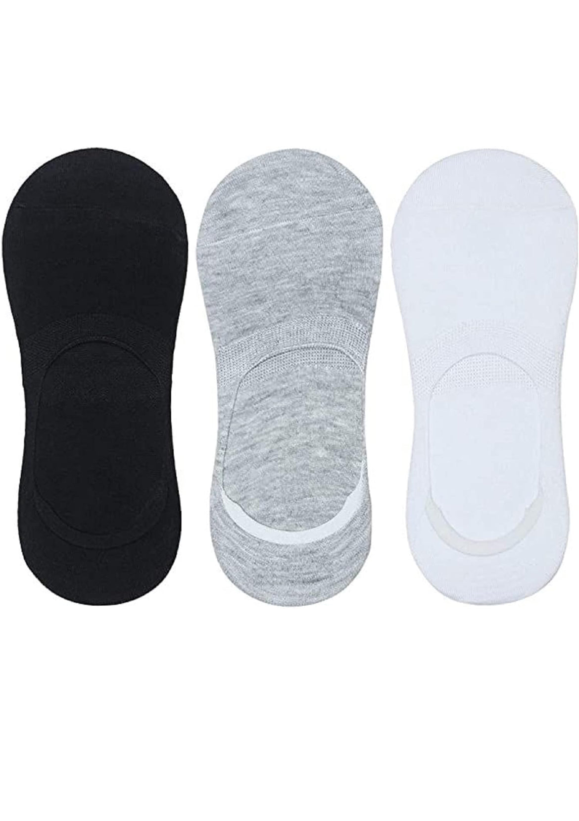 Men and Women Plain Cotton Loafer Socks with Silicon Anti Skit Support (Multicoloured) Pack of 3 Pairs