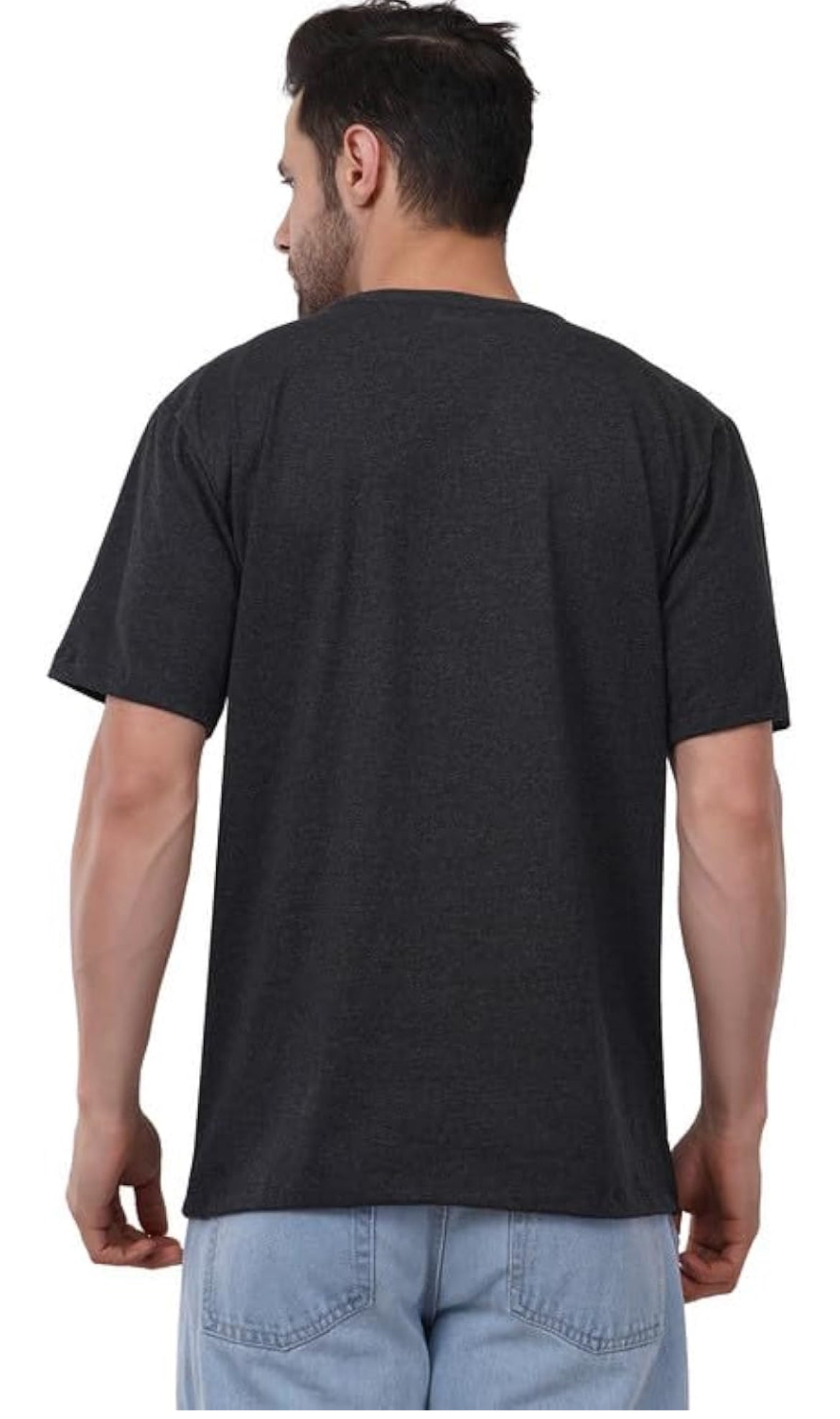 (Mens Cotton Crew Neck T-Shirt | Regular Fit Plain Solid Half Sleeve | Comfortable Casual T-Shirt for Men Cotton Tee