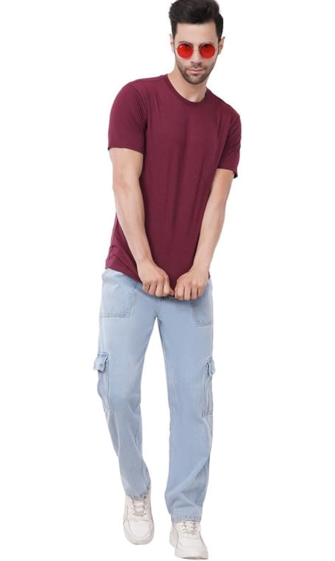 Men's Cotton Crew Neck T-Shirt | Regular Fit Plain Solid Half Sleeve | Comfortable Casual T-Shirt for Men Cotton Tee