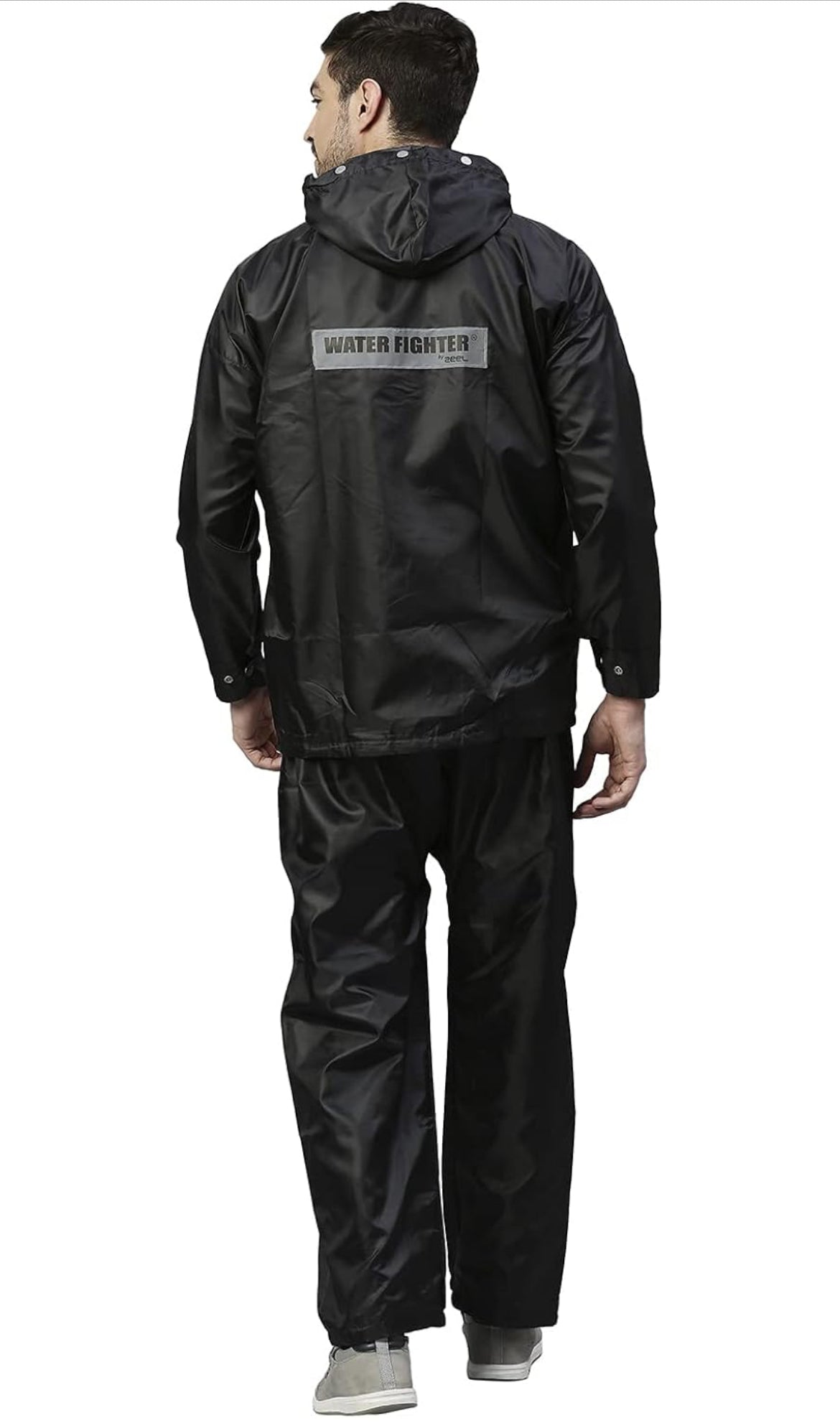 ZEEL Waterfighter Rain Coat for Men Waterproof for Bike Riders with Adjustable Hood along with inner pockets,Waterproof Raincoat with Polyester Jacket,Pants