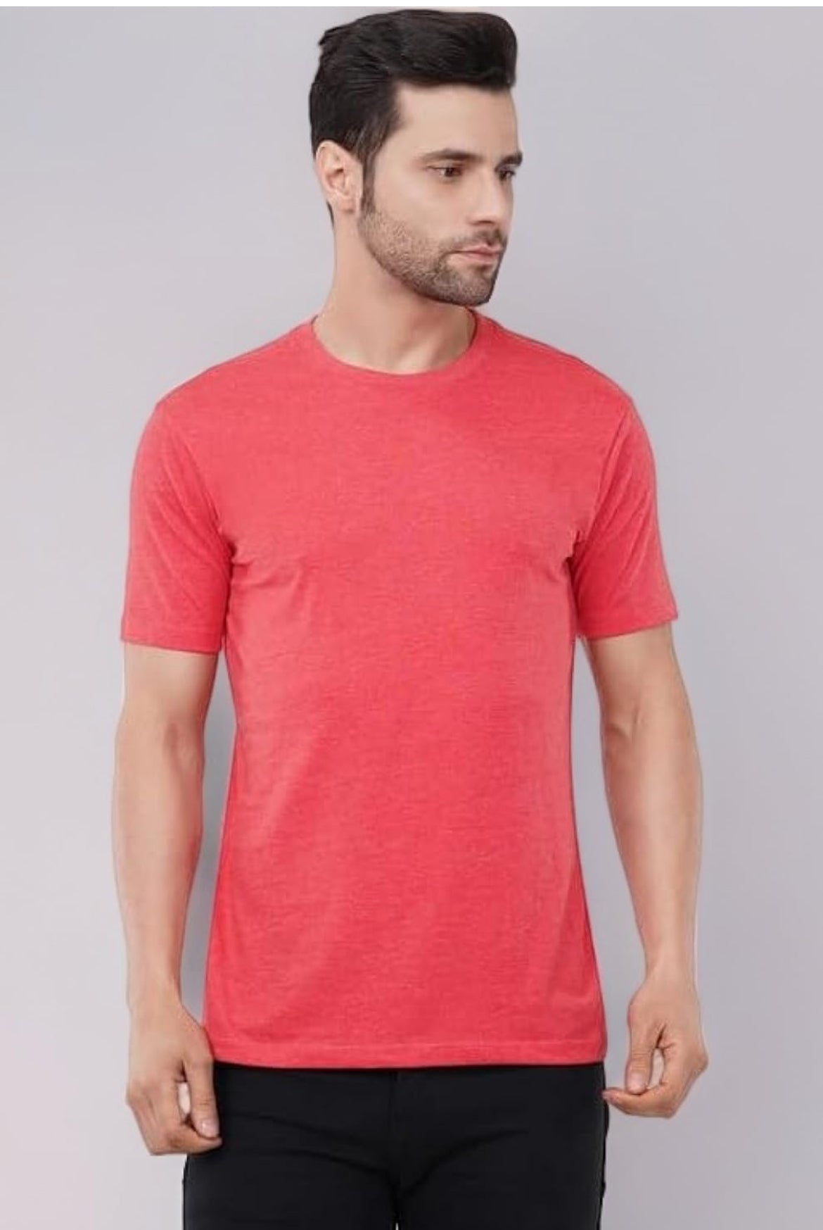 Men's Cotton Crew Neck T-Shirt | Regular Fit Plain Solid Half Sleeve | Comfortable Casual T-Shirt for Men Cotton Tee