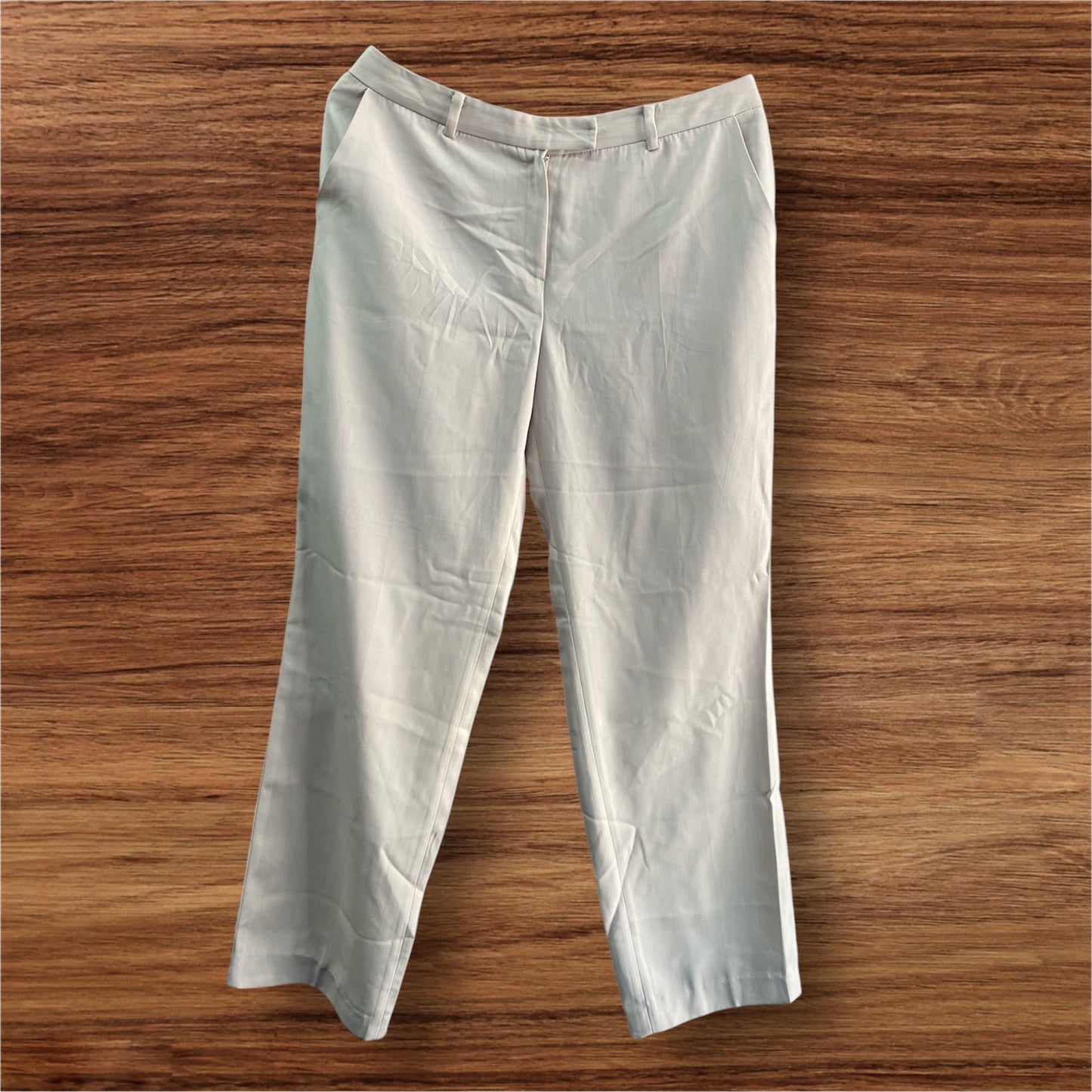 Women Straight Fit Polyester Blend Solid Trousers