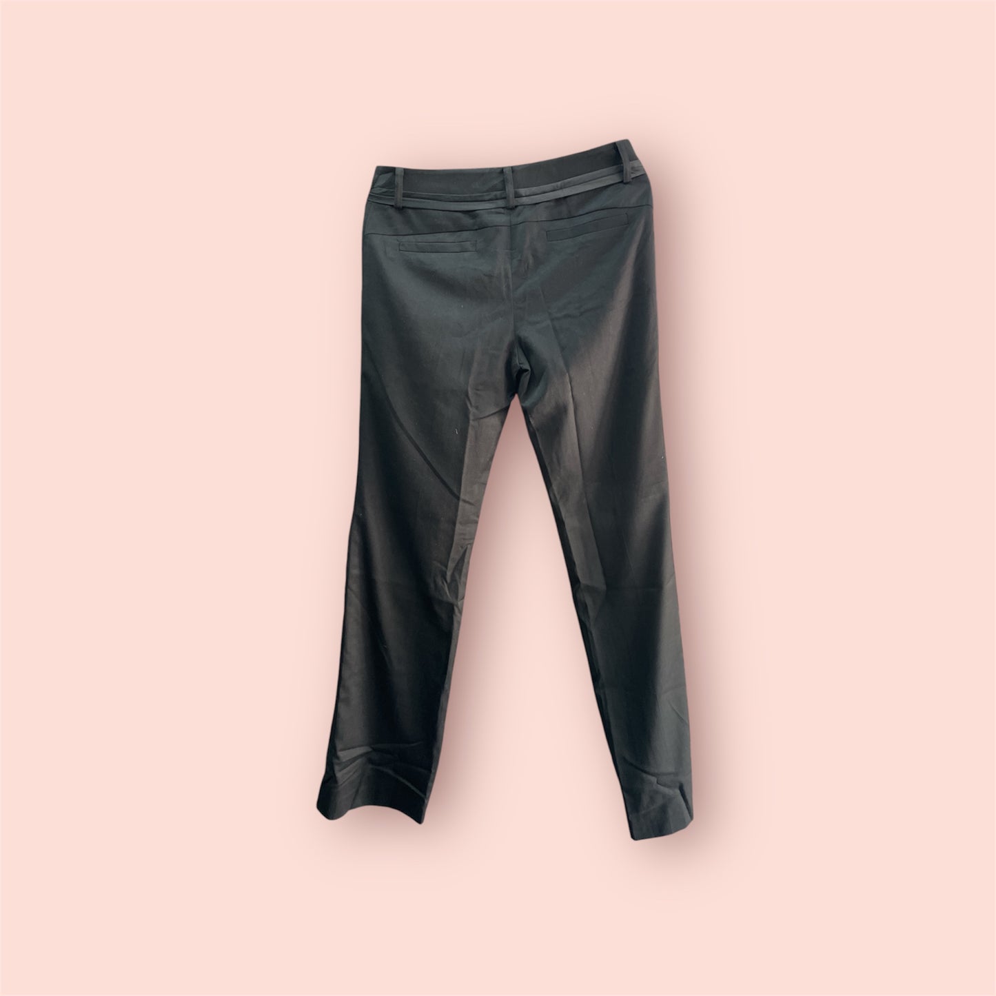 Women Straight Fit Polyester Blend Solid Trousers black