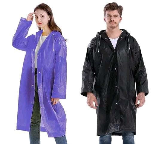 Allure Fashion Unisex  Waterproof Pvc long Raincoat ( Pack of 2)