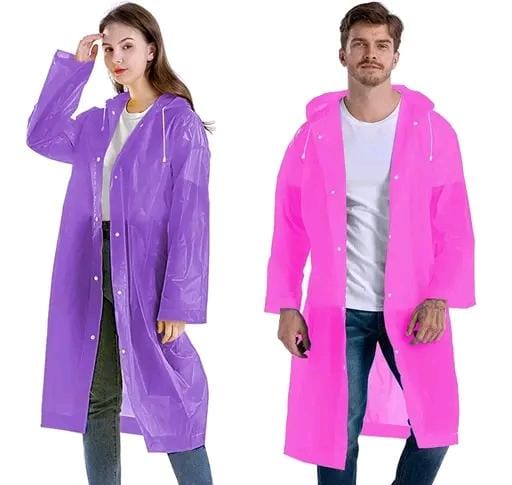 Allure Fashion Unisex  Waterproof Pvc long Raincoat ( Pack of 2)