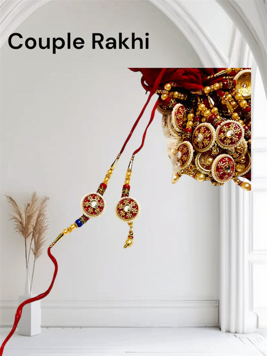 Allure Fashion couple Rakhi for Brother and Bhabhi Kids, Handmade Rakshabandhan Designer Rakhi for Bhaiya Bhabhi