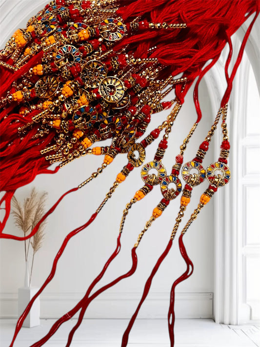 Allure Fashion couple Rakhi for Brother and Bhabhi Kids, Handmade Rakshabandhan Designer Rakhi for Bhaiya Bhabhi