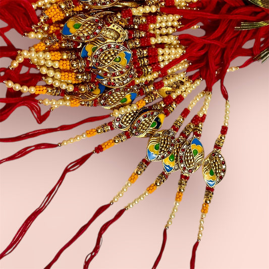 Allure Fashion couple Rakhi for Brother and Bhabhi Kids, Handmade Rakshabandhan Designer Rakhi for Bhaiya Bhabhi