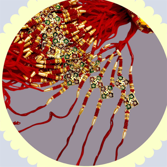 Allure Fashion couple Rakhi for Brother and Bhabhi Kids, Handmade Rakshabandhan Designer Rakhi for Bhaiya Bhabhi