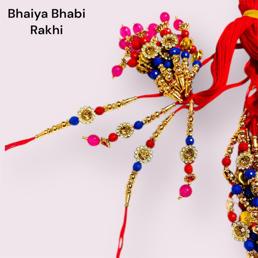 Allure Fashion couple Rakhi for Brother and Bhabhi Kids, Handmade Rakshabandhan Designer Rakhi for Bhaiya Bhabhi