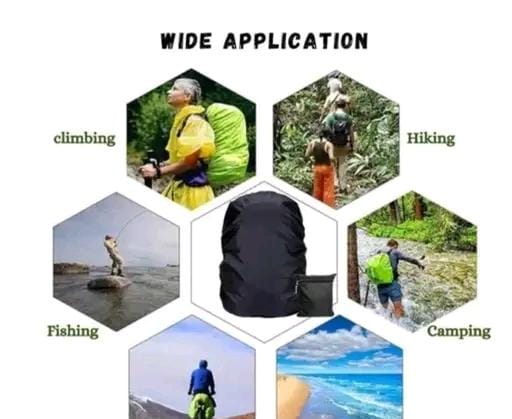 Allure Fashion Waterproof Stylish Regular Bag Cover 75 to 95 ltr Rain for Backpack Bags Rubberized 100% Heavy Nylon Material, Rainproof, Dustproof, Protector Raincover, Specially Trekking, Adjustable School (Color : Black) ( PACK OF 1)