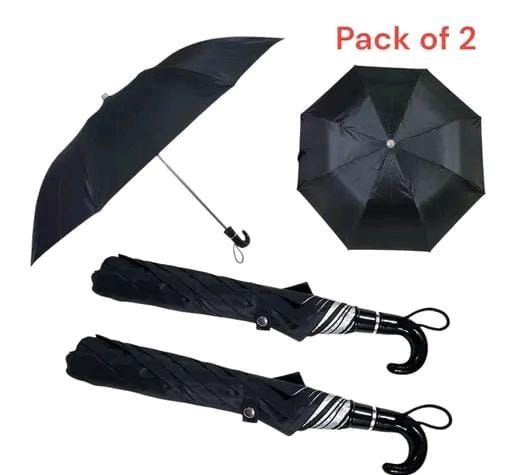 Allure Fashion UV protection Automatic Open close Umbrella for rain and sun protection 2 fold Umbrellas for rain,Windproof Umberalla Large for Man,Women big size large two fold stylish folding under windproof travel (pack of 2)