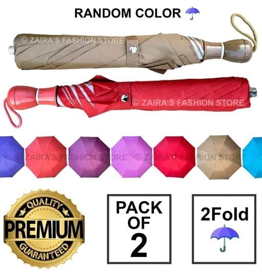 Allure Fashion UV protection Automatic Open close Umbrella for rain and sun protection 2 fold Umbrellas for rain,Windproof Umberalla Large for Man,Women big size large two fold stylish folding under windproof travel (pack of 2)
