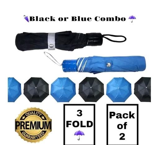 Allure Fashion combo (Pack of 2) UV protection Automatic Open close Umbrella for rain and sun protection 3 fold Umbrellas for rain,Windproof Umberalla Large for Man,Women big size large three fold stylish folding under windproof trave