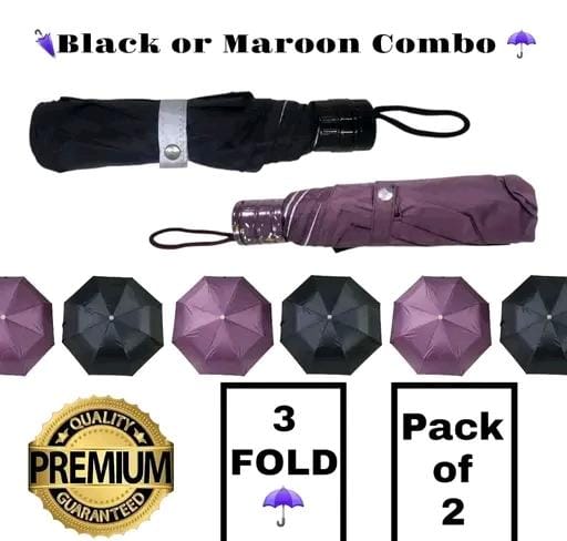 Allure Fashion combo (Pack of 2) UV protection Automatic Open close Umbrella for rain and sun protection 3 fold Umbrellas for rain,Windproof Umberalla Large for Man,Women big size large three fold stylish folding under windproof trave