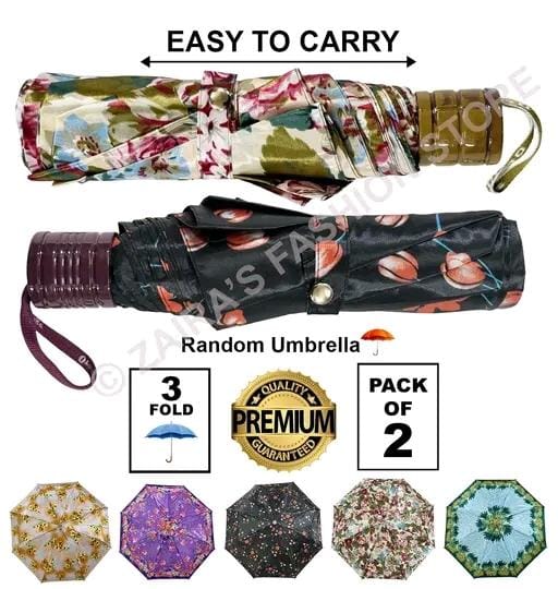Allure Fashion combo (Pack of 2) UV protection Automatic Open close Umbrella for rain and sun protection 3 fold Umbrellas for rain,Windproof Umberalla Large for Man,Women big size large three fold stylish folding under windproof trave