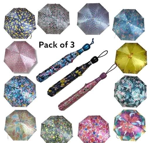 Allure Fashion combo (Pack of 3) UV protection Automatic Open close Umbrella for rain and sun protection 2 fold Umbrellas for rain,Windproof Umberalla Large for Man,Women big size large three fold stylish folding under windproof trave