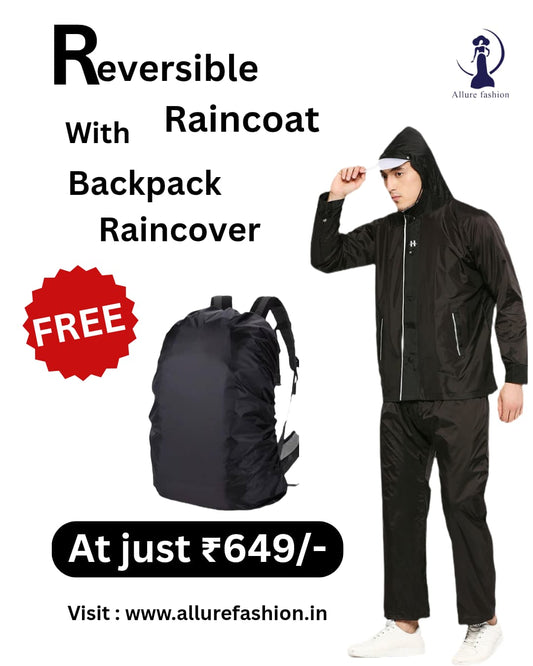 Allure Fashion Free Backpack Cover with Reversible Raincoat for unisex