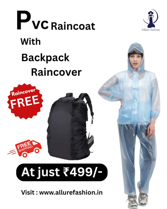 Allure Fashion Free Backpack Cover with Pvc Raincoat for unisex