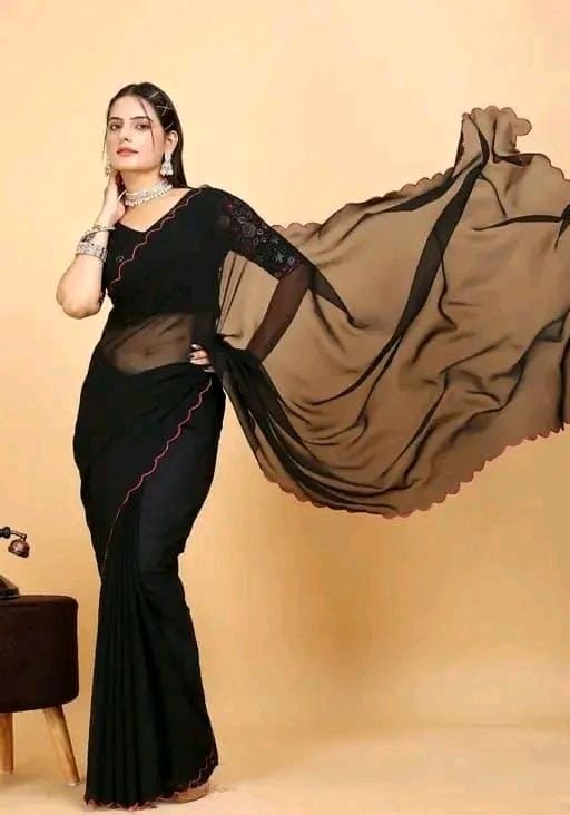 Allure Fashion women's Stylish organzaa saree