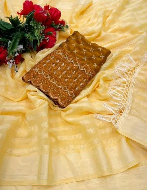 Allure Fashion women's Stylish organzaa saree