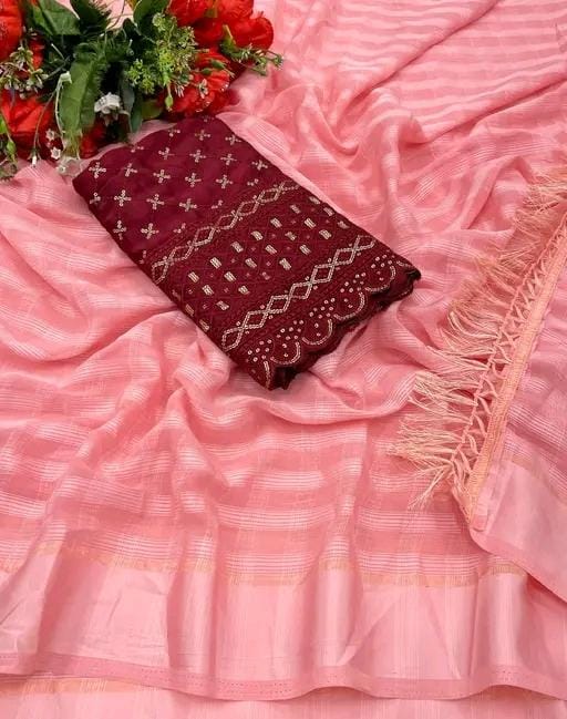 Allure Fashion women's Stylish organzaa saree