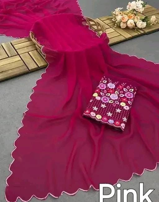 Allure Fashion women's Stylish organzaa saree