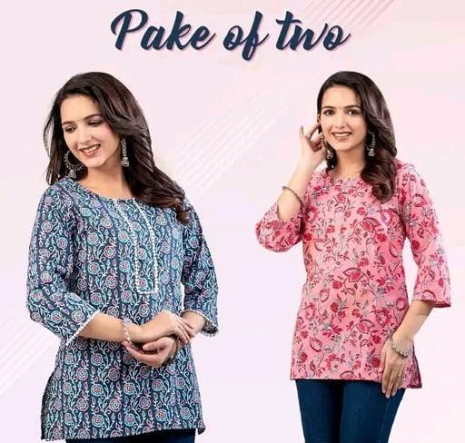 Allure Fashion Women's Short kurti Tunics pack of 2