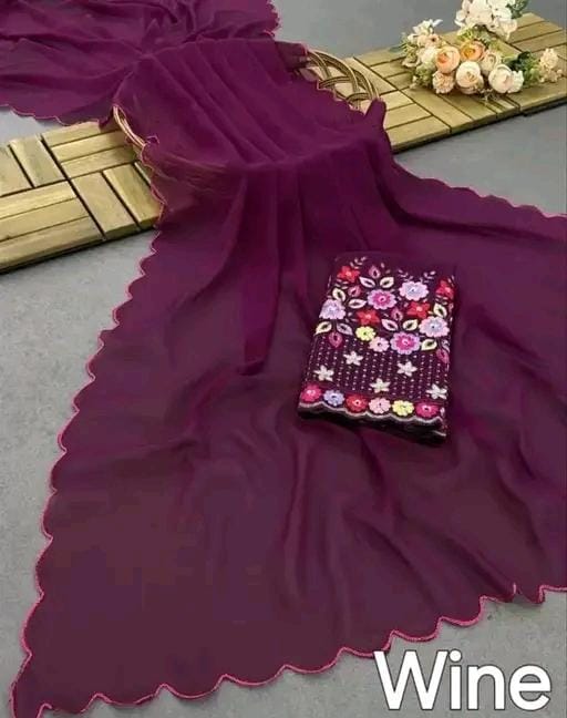 Allure Fashion women's Stylish organzaa saree