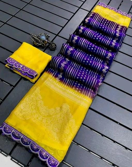 Allure Fashion women's Stylish organzaa saree