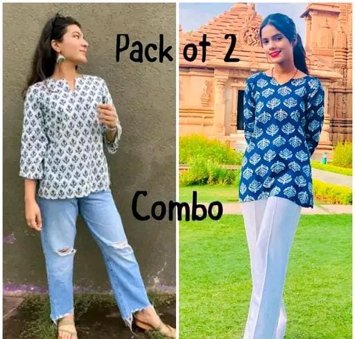 Allure Fashion Women's Short kurti Tunics( pack of 2)