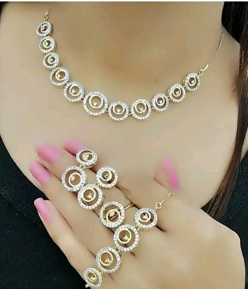 Allure Fashion Women stylish jewellery Necklace with braclete &  Ring