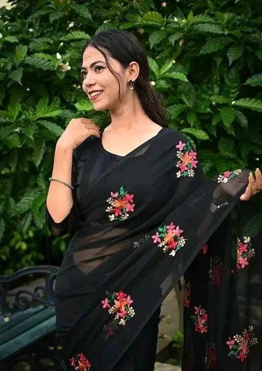 Allure Fashion women's Stylish organzaa saree