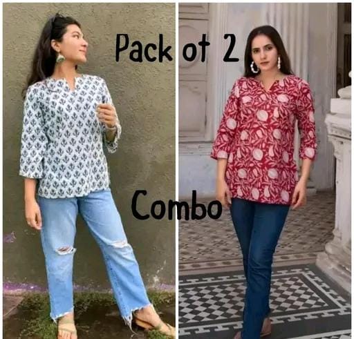 Allure Fashion Women's Short kurti Tunics( pack of 2)