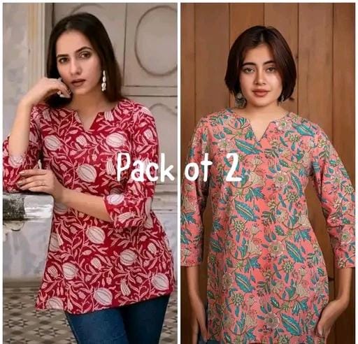 Allure Fashion Women's Short kurti Tunics( pack of 2)