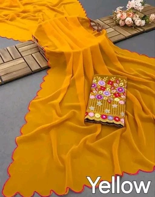 Allure Fashion women's Stylish organzaa saree