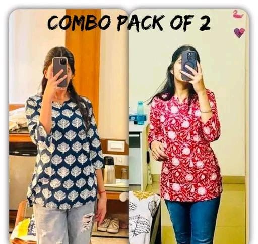 Allure Fashion Women's Short kurti Tunics pack of 2