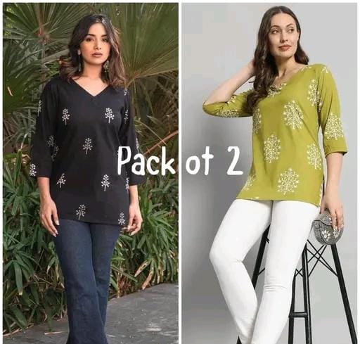 Allure Fashion Women's Short kurti Tunics( pack of 2)
